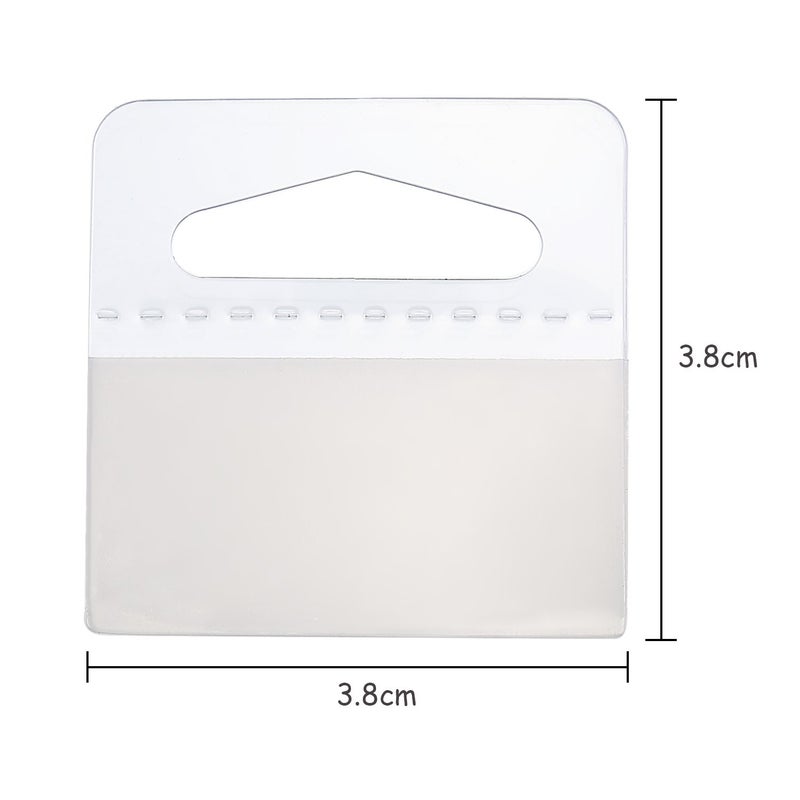TecUnite 300 Pieces Adhesive Hanging Tags 1-1/2 by 1-1/2 Inch Slot Hole Display Hang Tabs Clear Plastic Hanging Tags Folding Tabs for Store Retail Display - Image 5